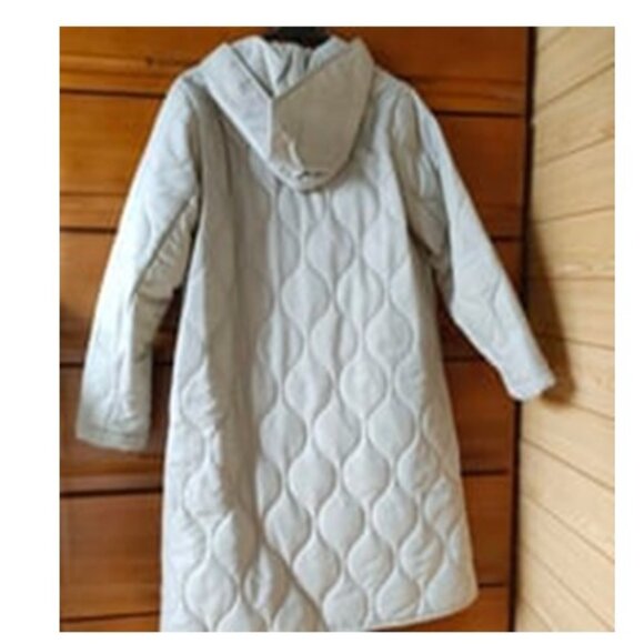 Black Quilted 2-Way Coat, Earth Music & Ecology Size M, NWOT - Picture 12 of 12